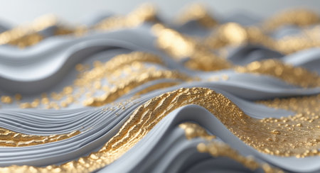 AI Generated. Abstract Gold and Gray Textured Wall Artの素材