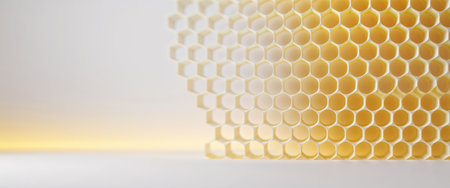 AI Generated. Abstract modern yellow honeycomb backgroundの素材
