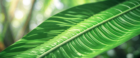 AI Generated. abstract green leaf texture nature background tropical leafの素材