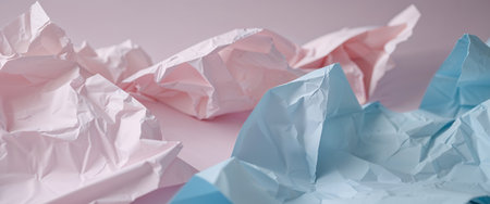 AI Generated. Abstract Pastel Pink and Blue Crumpled Paper Backgroundの素材