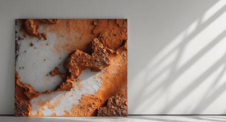 AI Generated. Abstract Rust Textured Art Panel Showing Erosionの素材