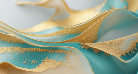 AI Generated. Abstract Textured Art Gold And Teal Huesの素材