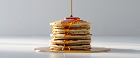 AI Generated. Buttery Pancakes Stack with Syrup Drizzleの素材
