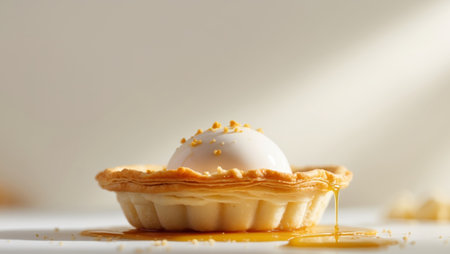 AI Generated. Delicious Golden Egg Tart Pastry Dessert Sweet Treat Foodの素材