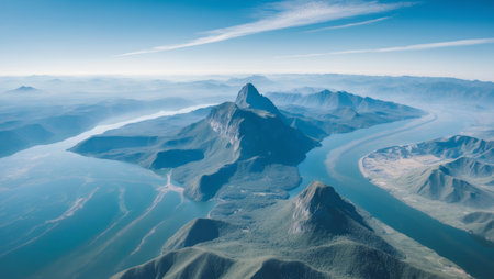 AI Generated. Earth Space View from Drone South America Panoramaの素材