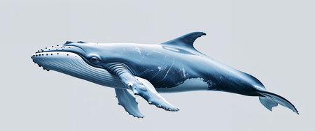 AI Generated. Digital representation of a whale swimmingの素材