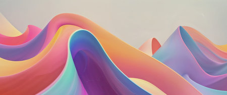 AI Generated. Colorful Abstract Background With Flowing Shapesの素材