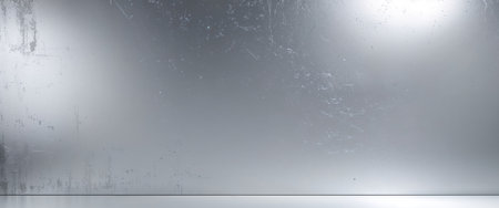 AI Generated. Modern and industrial aesthetic created by a subtle grunge texture on a metallic silver gradient backgroundの素材