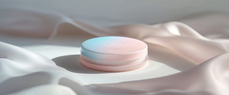 AI Generated. Pink and blue pressed powder with soft shadowsの素材