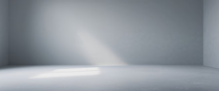 AI Generated. soft gray studio room background grey floor backdrop with spotlightの素材