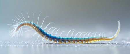 AI Generated. Extreme Macro of a Small Colorful Marine Wormの素材