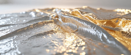 AI Generated. Abstract Gold and Silver Metallic Textureの素材