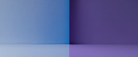 AI Generated. A blue and purple striped background with a purple line in the middleの素材