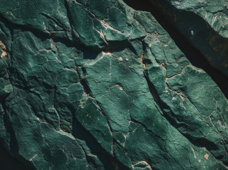 AI Generated. Aerial view dark green rock surface appears to stone textureの素材