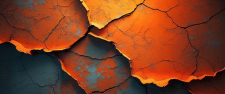 AI Generated. Abstract fiery orange texture background with crackled surface and dramatic lighting for digital art and design projectsの素材