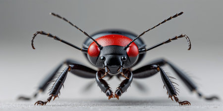 AI Generated. a close up of a bug with a red face and a red faceの素材