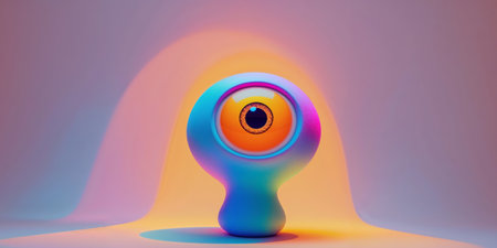 AI Generated. A colorful creature with a big eye and a small mouthの素材