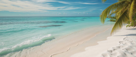 AI Generated. Stunning Tropical Paradise with Crystal Clear Watersの素材