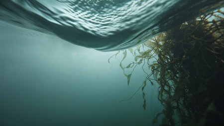 AI Generated. whispering sounds echo through a combining underwaterの素材