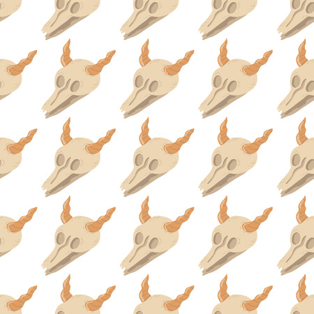 Happy Halloween seamless vector pattern with hand drawn spooky objects.のイラスト素材