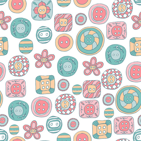 Lovely buttons seamless vector patternのイラスト素材