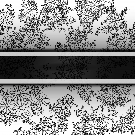 Vector floral decorative background. Template frame design for card with place for your text.のイラスト素材