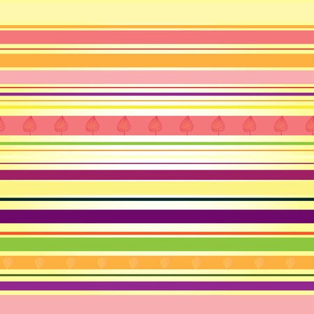 Strip pattern with colored autumn leaves, bright colors. Vector illustrationのイラスト素材