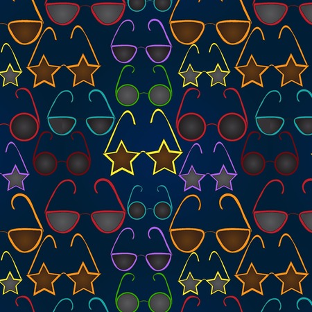 Seamless sun glasses accessories pattern.のイラスト素材
