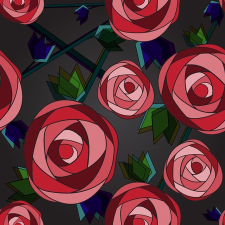 Seamless flower background with roses.のイラスト素材