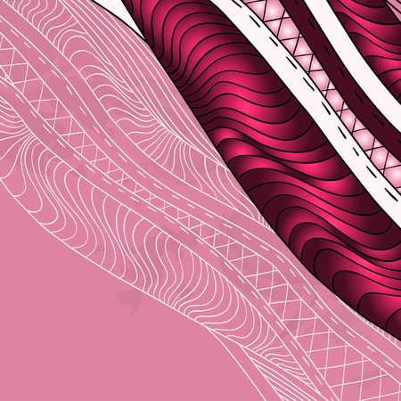 Black and white decorative waves background. Beautiful hand-drawn cardのイラスト素材