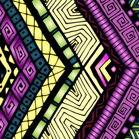 Original drawing tribal doddle rhombus. Background with geometric elements.のイラスト素材