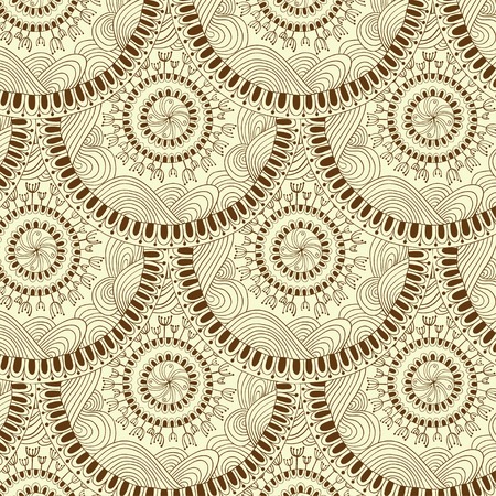 Seamless geometric pattern in "fish scale" design. Circle elements texture. Vector art.のイラスト素材