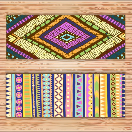 Tribal texture. Series of image Template frame design for card.  organized in groups for easy editing.のイラスト素材