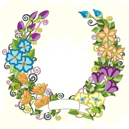 Floral card with place for textのイラスト素材