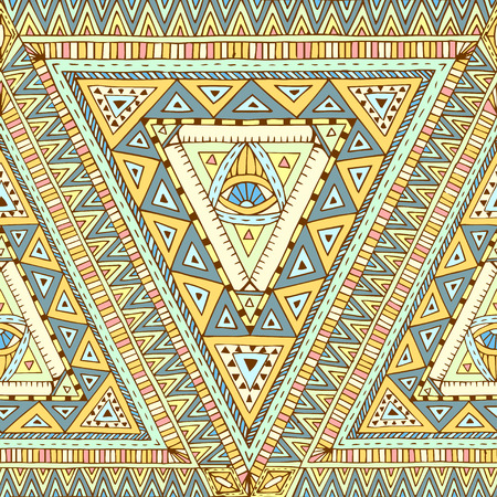 Original drawing tribal doddle rhombus. のイラスト素材