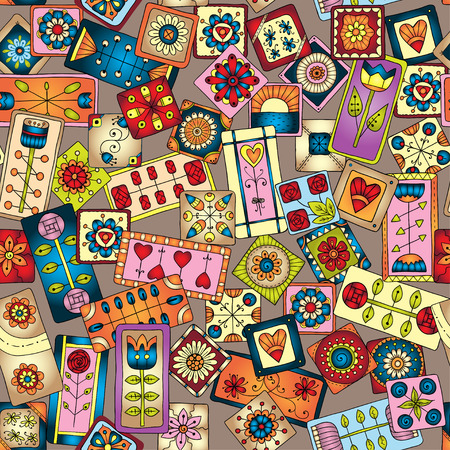 Geometric seamless patchwork style pattern.のイラスト素材