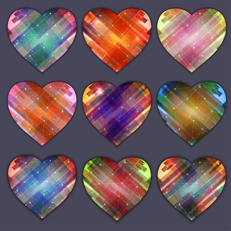 Heart Icon Vector with Four Color Variationsのイラスト素材