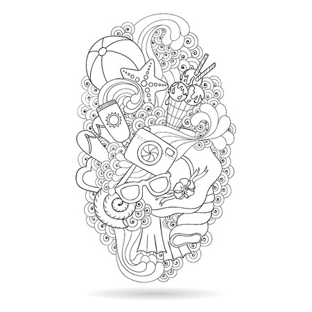 Summer vector background design element.のイラスト素材