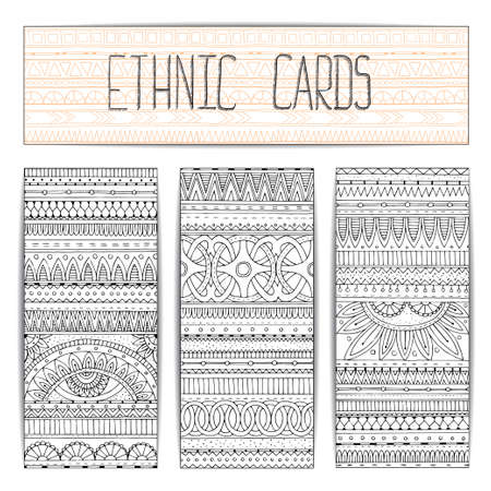 Tribal texture. Template frame design for card.のイラスト素材