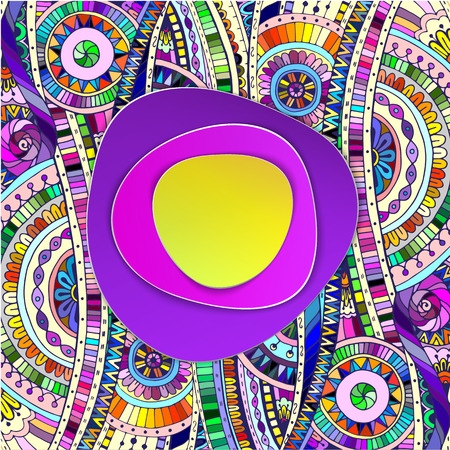 Original drawing abstract tribal doddle ethnic pattern. Colorful rainbow spectrum  background. Vector illustration. Easy editable. Background with geometric elements.のイラスト素材