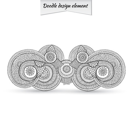 Henna Paisley Doodle Floral Design Element.のイラスト素材