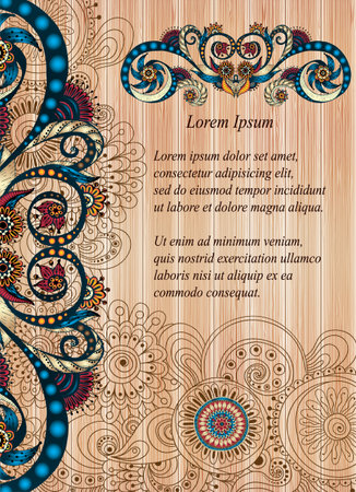 Doodle paisley poster for your businessのイラスト素材