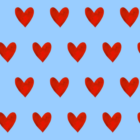 Seamless pattern with watercolor hearts. Romantic love hand drawn backgrounds texture. For greeting...