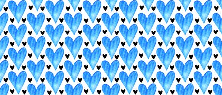 Backgrounds, textures, frames, seamless patterns of red pink blue black watercolor hearts. Hand drawn. Love romance theme for birthday, Valentine's day, greeting card, wedding, wrapping paper, print.の写真素材