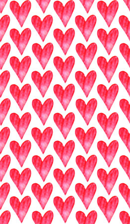 Backgrounds, textures, frames, seamless patterns of red pink blue black watercolor hearts. Hand...