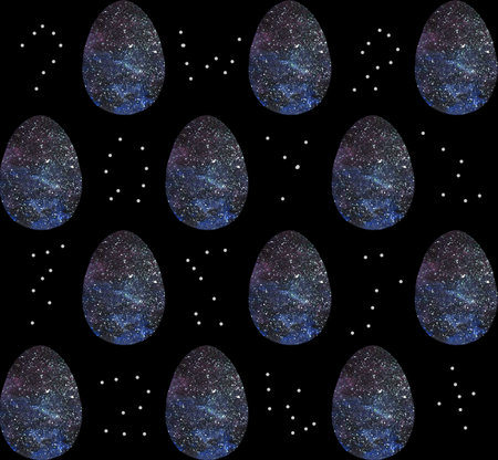 Seamless pattern, backgrounds, textures of colored abstract Easter eggs. Watercolor decorative...