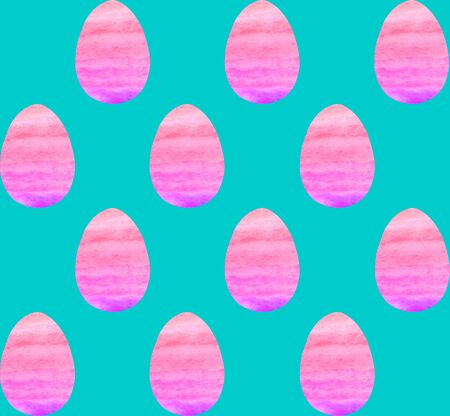Seamless pattern, backgrounds, textures of colored abstract Easter eggs. Watercolor decorative drawing.の写真素材
