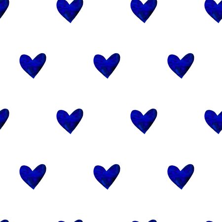 Seamless pattern with watercolor hearts. Romantic love hand drawn backgrounds texture. For greeting cards, wrapping paper, packaging, wedding, birthday, fabric, textile, Valentine's Day, mother's Day.の写真素材