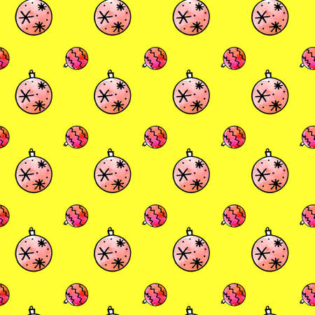 Seamless pattern with Watercolor Christmas tree balls. New year Xmas backgrounds textures. For greeting cards, wrapping paper, packaging, fabric, calendars, prints, logo, banners, posters, web.の写真素材