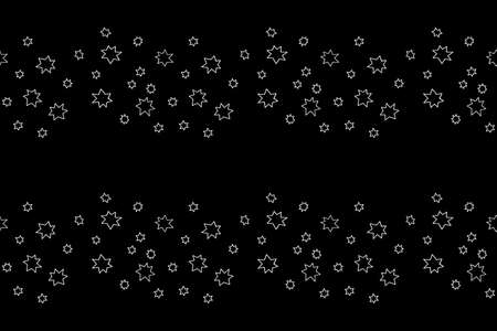 Seamless pattern with tracks clusters lines of contour stars on a white background. Vector simple texture of the night sky, space.のイラスト素材